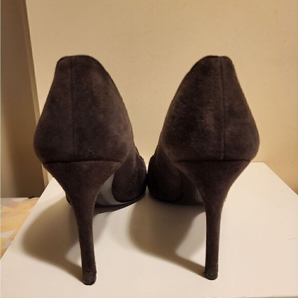 Stuart Weitzman Gray Luxe Suede Pointy Toe Stilleto Heel Pumps sz.9 Ret $425 - Picture 7 of 11